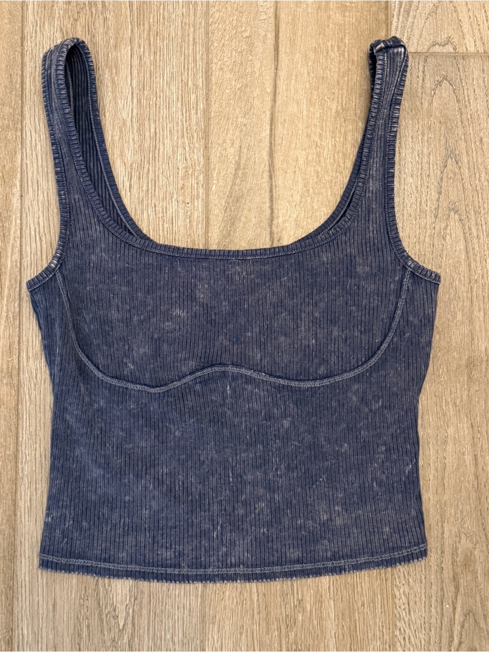 wild fable Navy Ribbed Scoop Tank Top with bust line